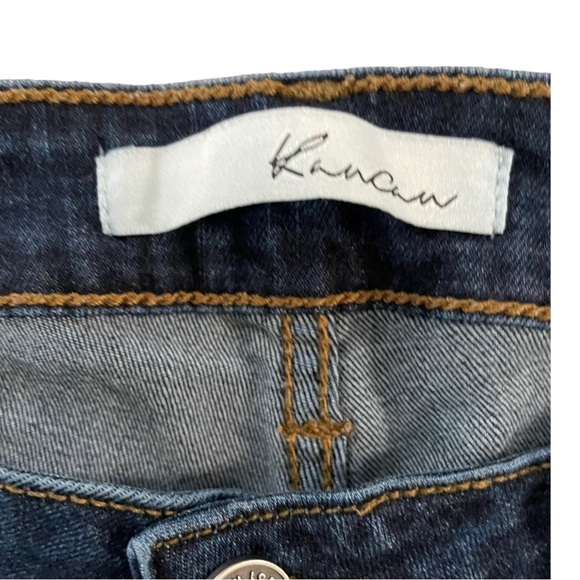 Kancan Distressed Skinny Jeans Dark Blue Size 9/11 - Picture 6 of 9